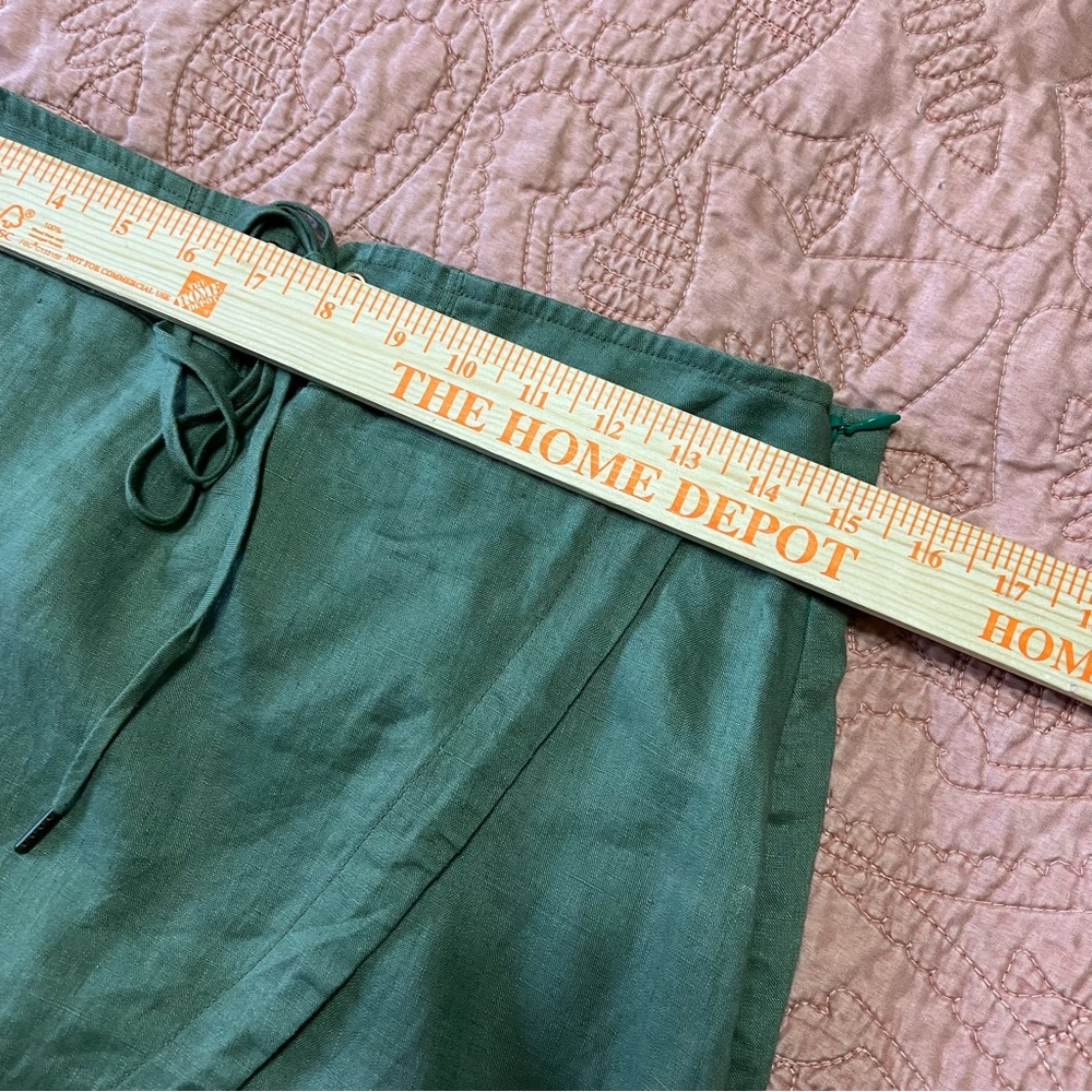 Anthropologie Sanctuary Green Linen Wrap Skirt S - Picture 6 of 9